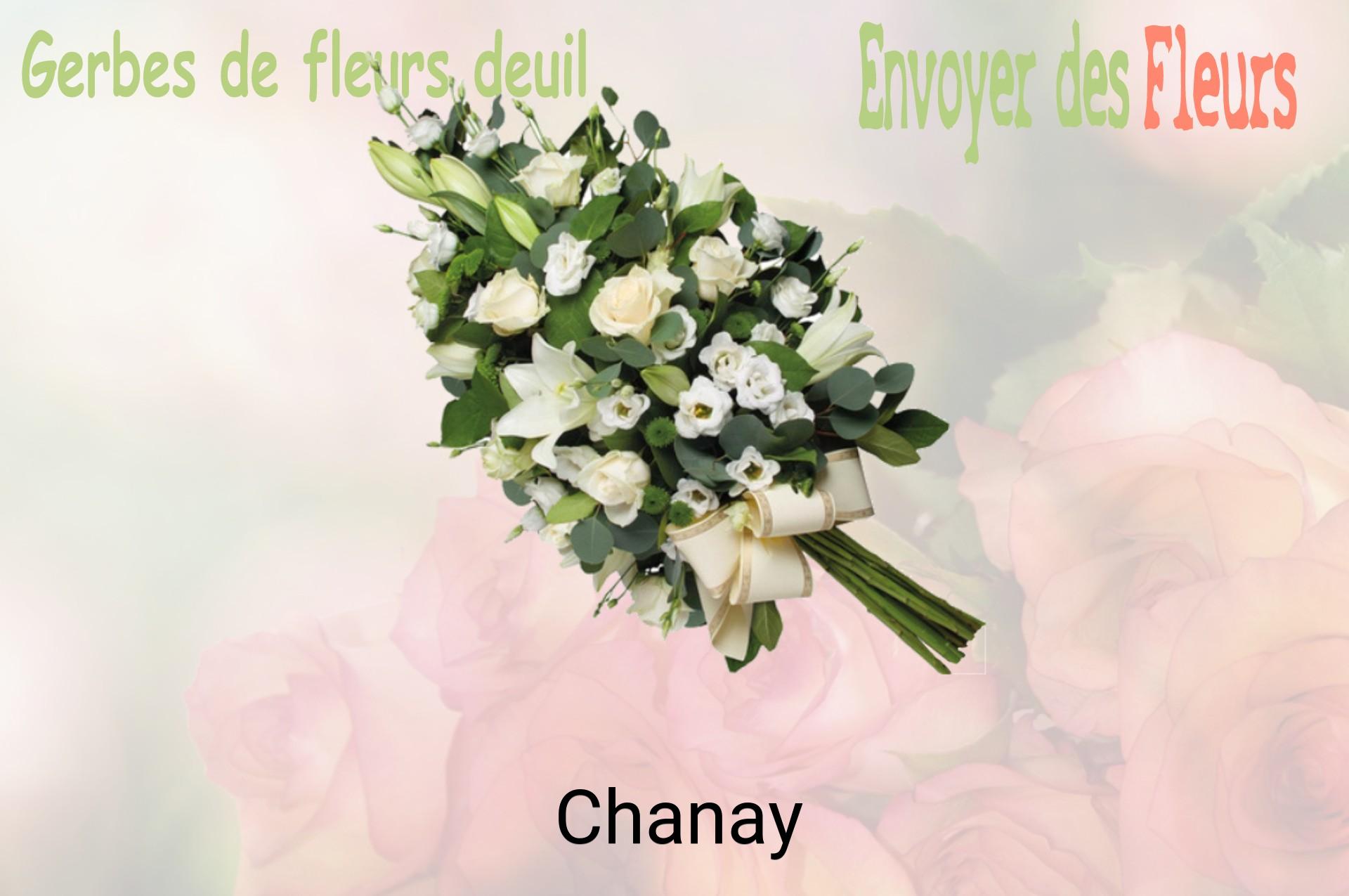 Gerbe de fleurs de deuil livrée à Chanay
